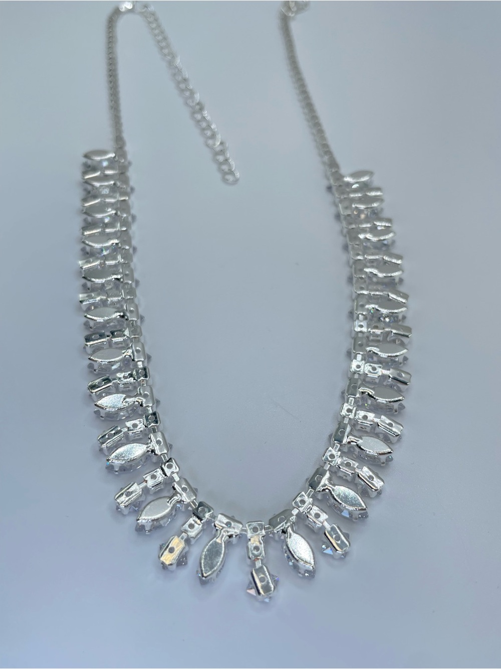Swarovski Crystal Elements White Swarovski Crystal Art Deco Tennis Necklace - Picture 7 of 11